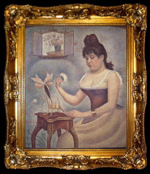 framed  Georges Seurat Young woman Powdering Herself, ta009-2